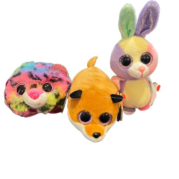 TY Beanie Baby Dotty Finley Bloom Retired Boos Rainbow Leopard Fox Bunny Plush - Picture 1 of 14